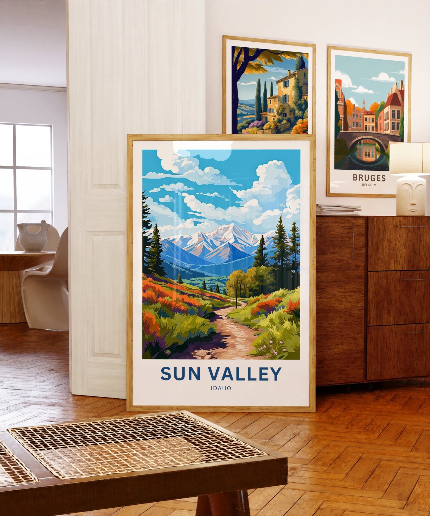 Sun Valley Travel Print - Sun Valley poster, Idaho Wall Art, Framed present, Gift Idaho Present - TravelTreasureCo