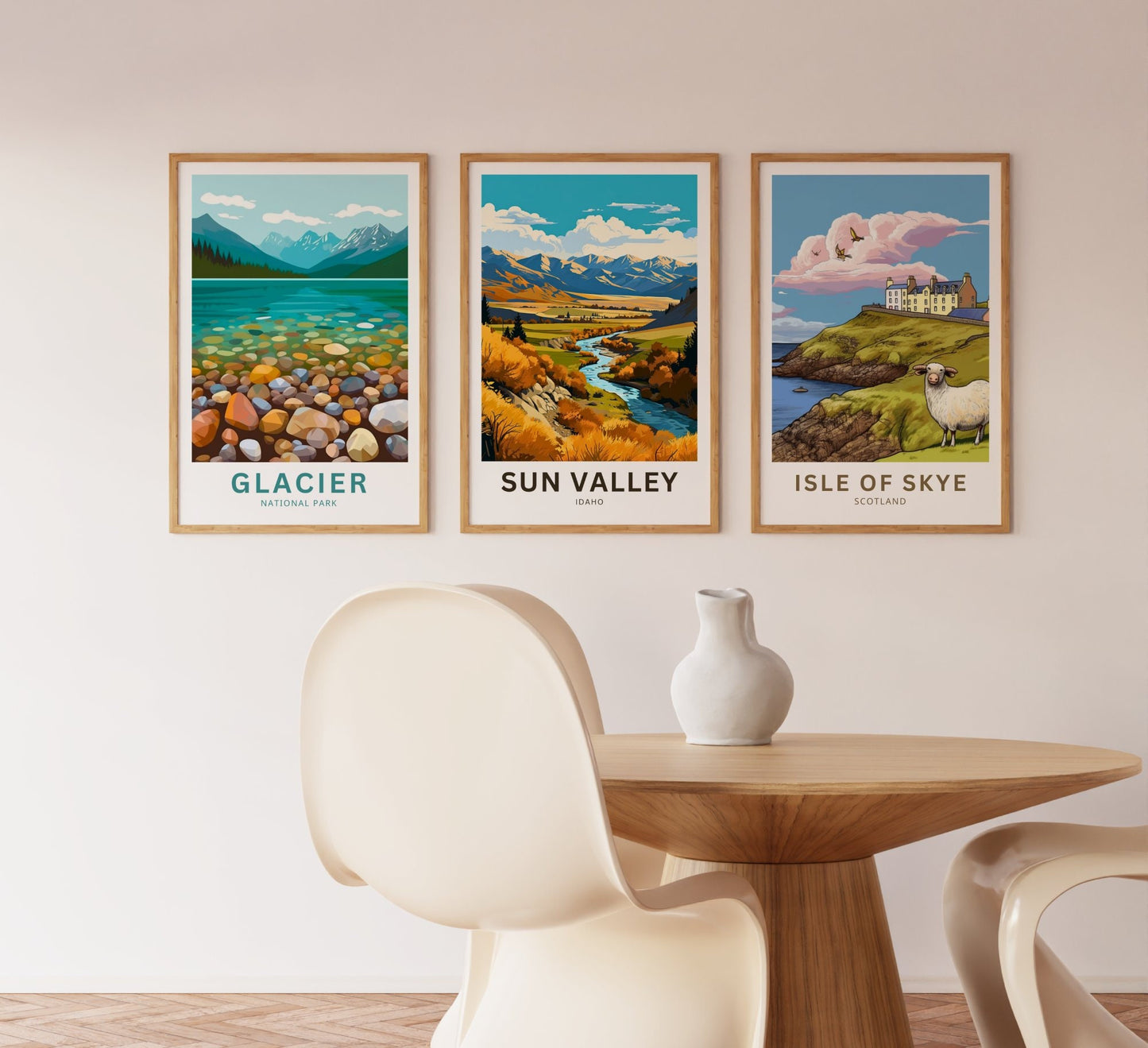 Sun Valley Travel Print - Sun Valley poster, Idaho Wall Art, Framed present, Gift Idaho Present - TravelTreasureCo