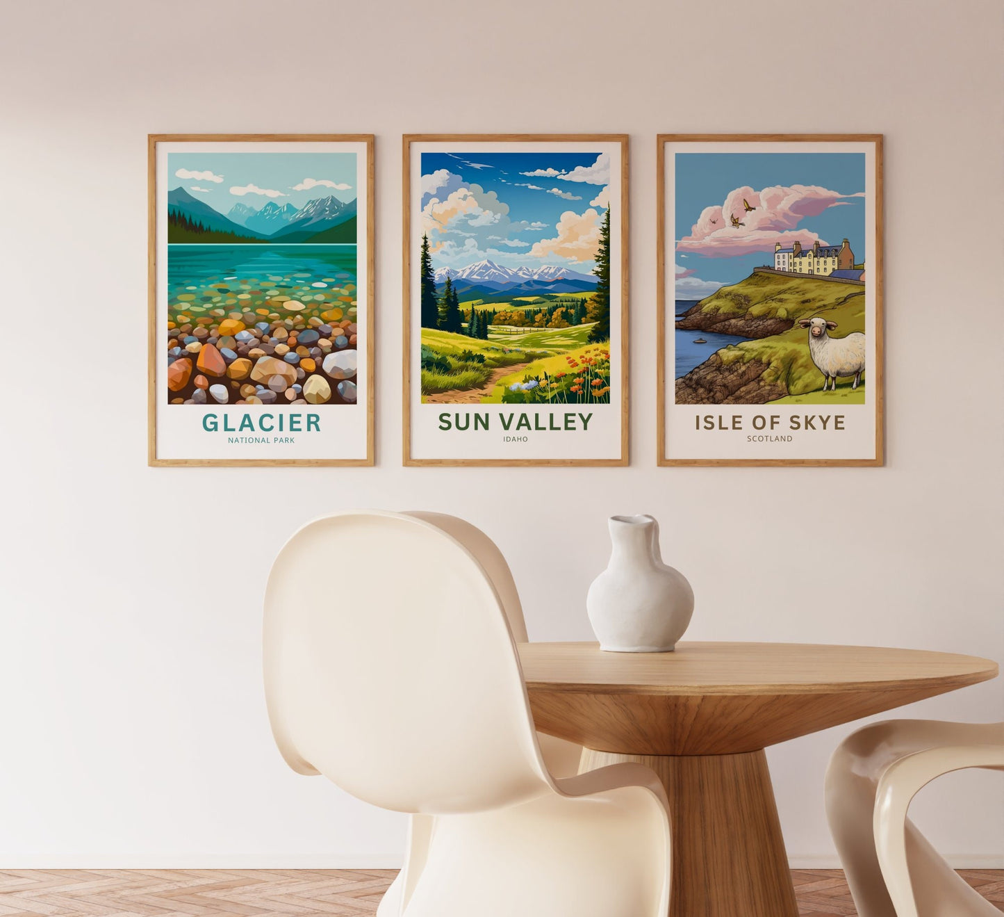 Sun Valley Travel Print - Sun Valley poster, Idaho Wall Art, Framed present, Gift Idaho Present - TravelTreasureCo