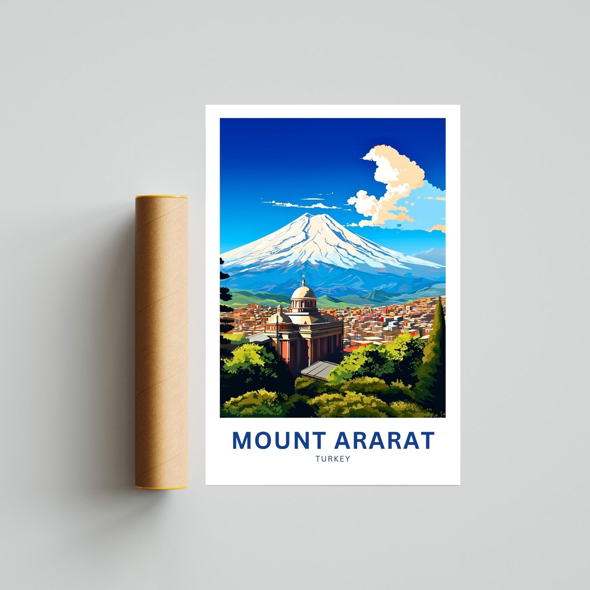 Mount Ararat Travel Print - Mount Ararat poster, Turkey Wall Art, Framed present, Gift Turkey States Present - TravelTreasureCo