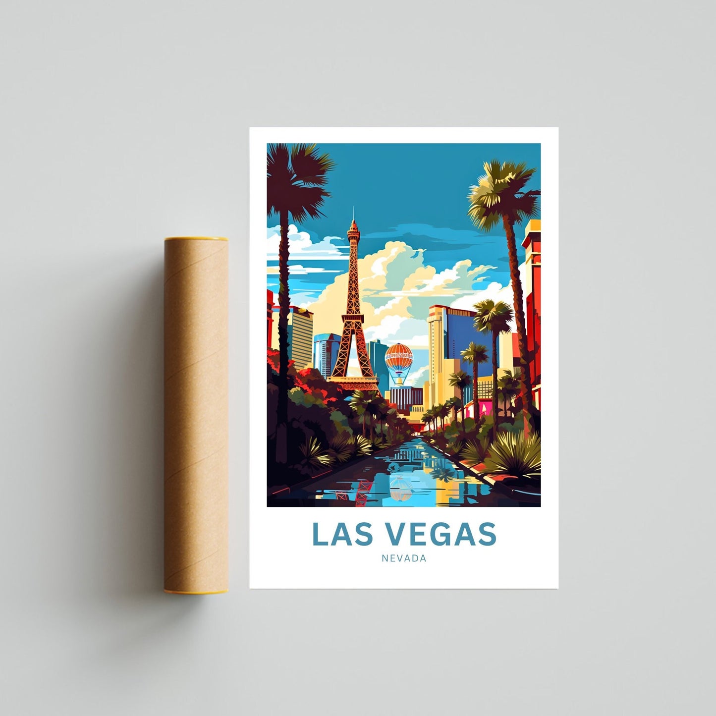 Las Vegas Travel Print - Las Vegas poster, Nevada Wall Art, Framed present, Gift Nevada Present - TravelTreasureCo