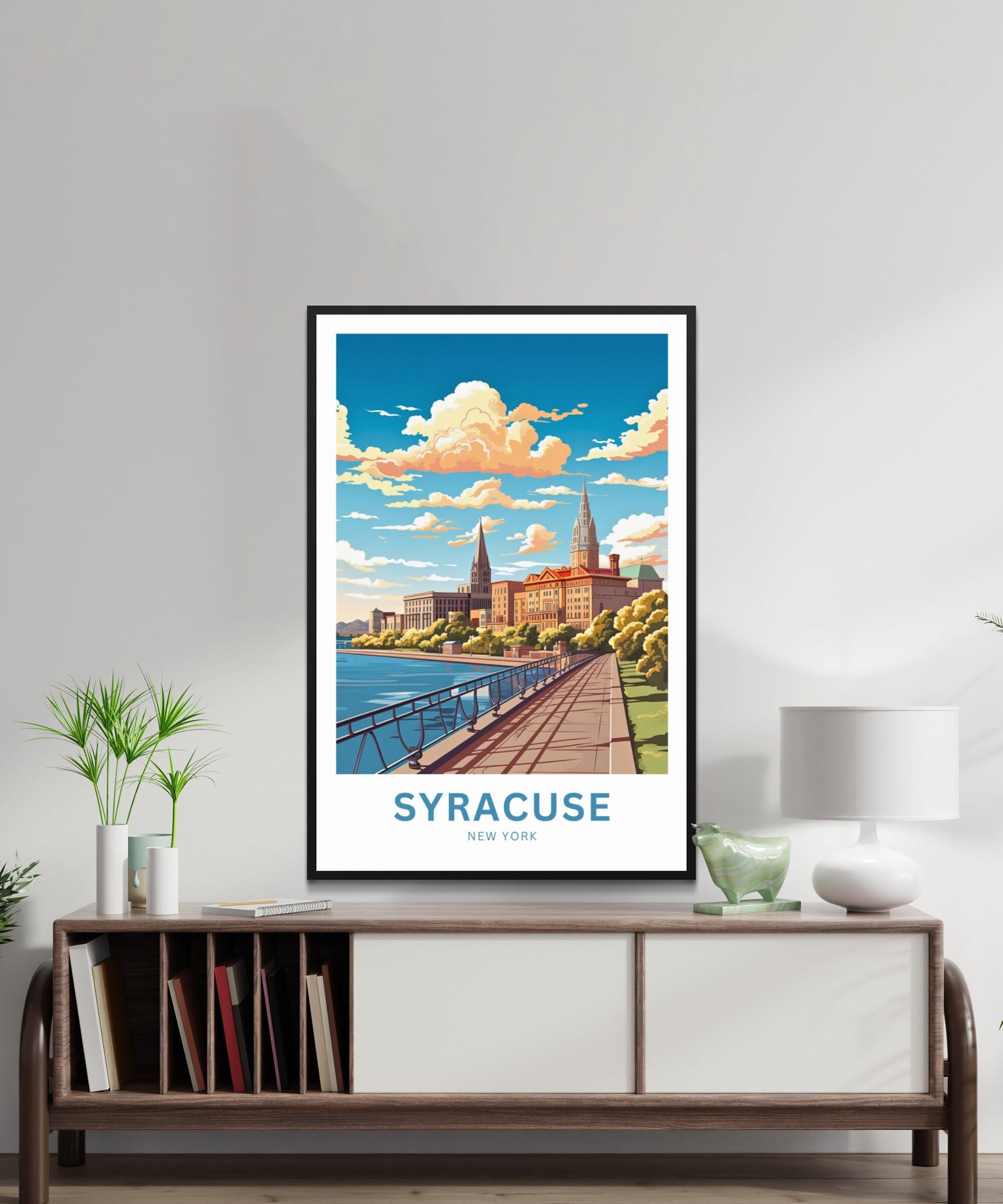 Syracuse Travel Print - Syracuse poster, New York Wall Art, Framed present, Gift New York Present - TravelTreasureCo