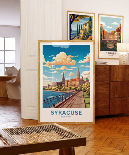 Syracuse Travel Print - Syracuse poster, New York Wall Art, Framed present, Gift New York Present - TravelTreasureCo