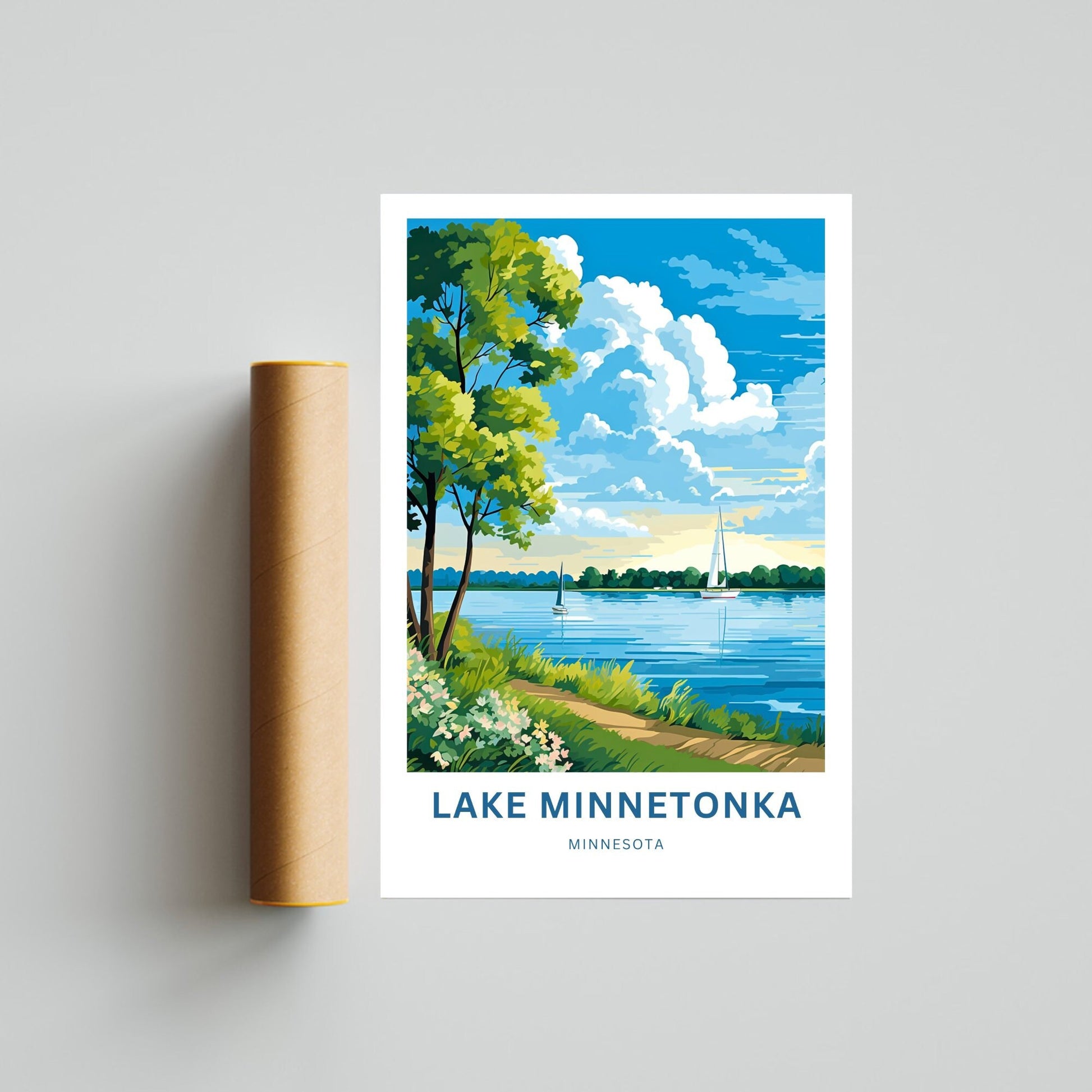 Lake Minnetonka Travel Print - Lake Minnetonka poster, Minnesota Wall Art, Framed present, Gift Minnesota Present - TravelTreasureCo