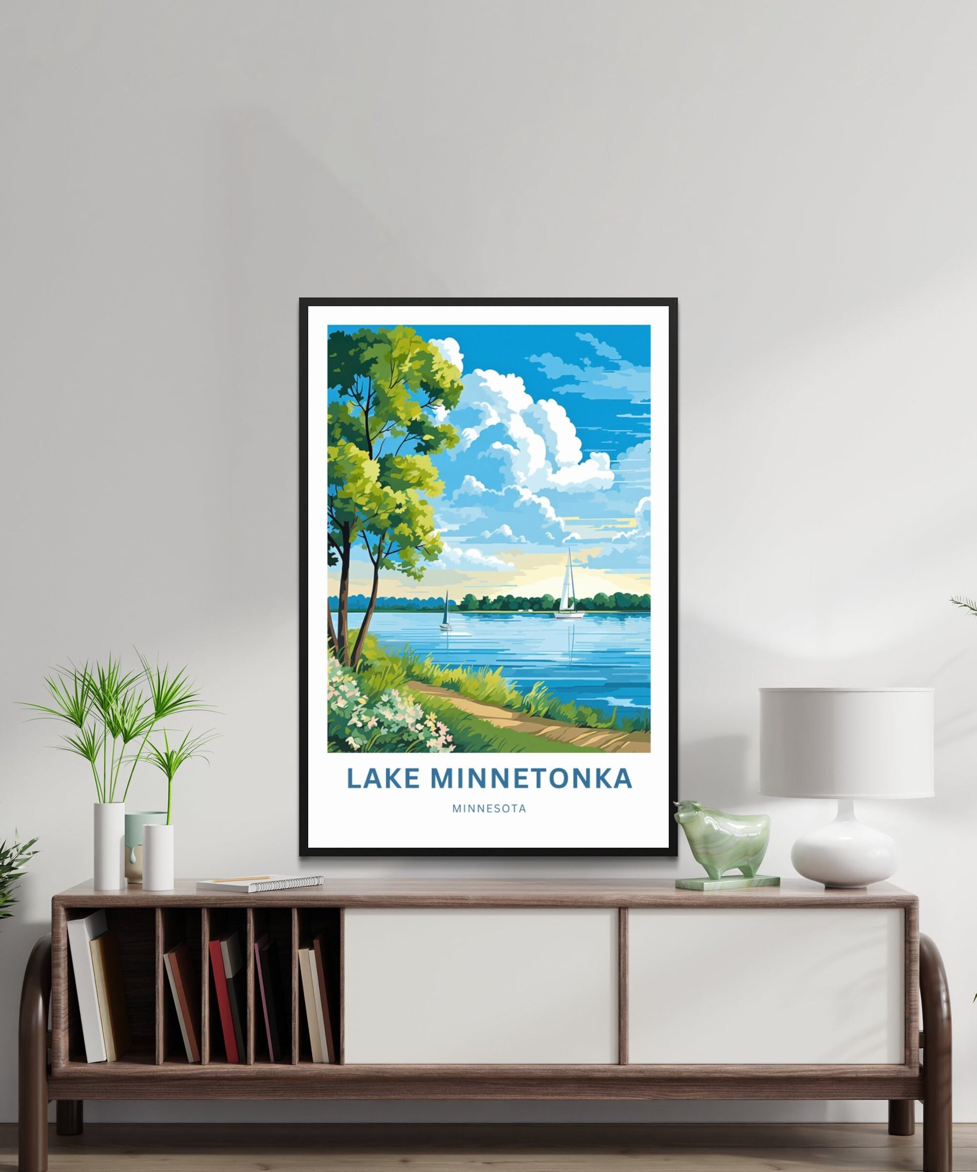 Lake Minnetonka Travel Print - Lake Minnetonka poster, Minnesota Wall Art, Framed present, Gift Minnesota Present - TravelTreasureCo