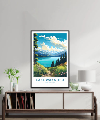 Lake Wakatipu Travel Poster