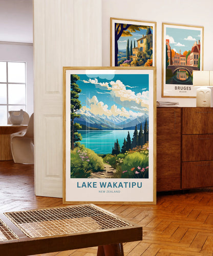 Lake Wakatipu Travel Poster