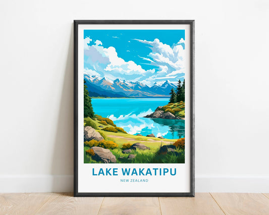 Lake Wakatipu Travel Poster