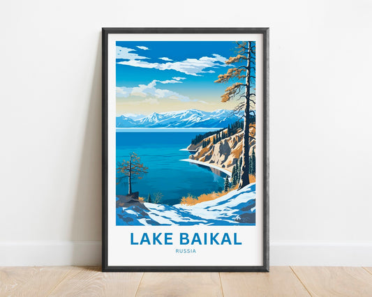 Lake Baikal Travel Print - Lake Baikal poster, Russia Wall Art, Framed present, Gift Russia Present - TravelTreasureCo