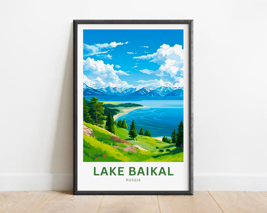 Lake Baikal Travel Print - Lake Baikal poster, Russia Wall Art, Framed present, Gift Russia Present - TravelTreasureCo