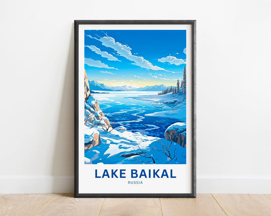 Lake Baikal Travel Print - Lake Baikal poster, Russia Wall Art, Framed present, Gift Russia Present - TravelTreasureCo