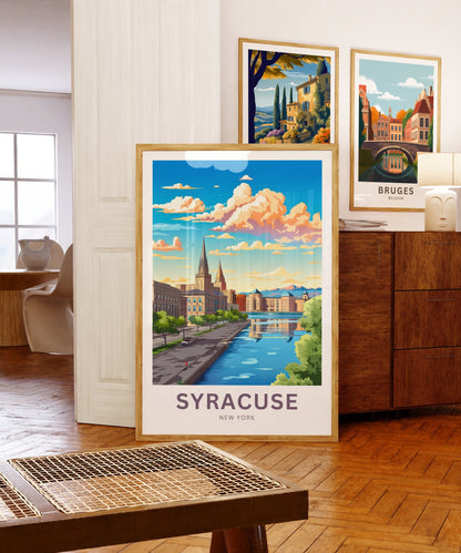 Syracuse Travel Print - Syracuse poster, New York Wall Art, Framed present, Gift New York Present - TravelTreasureCo