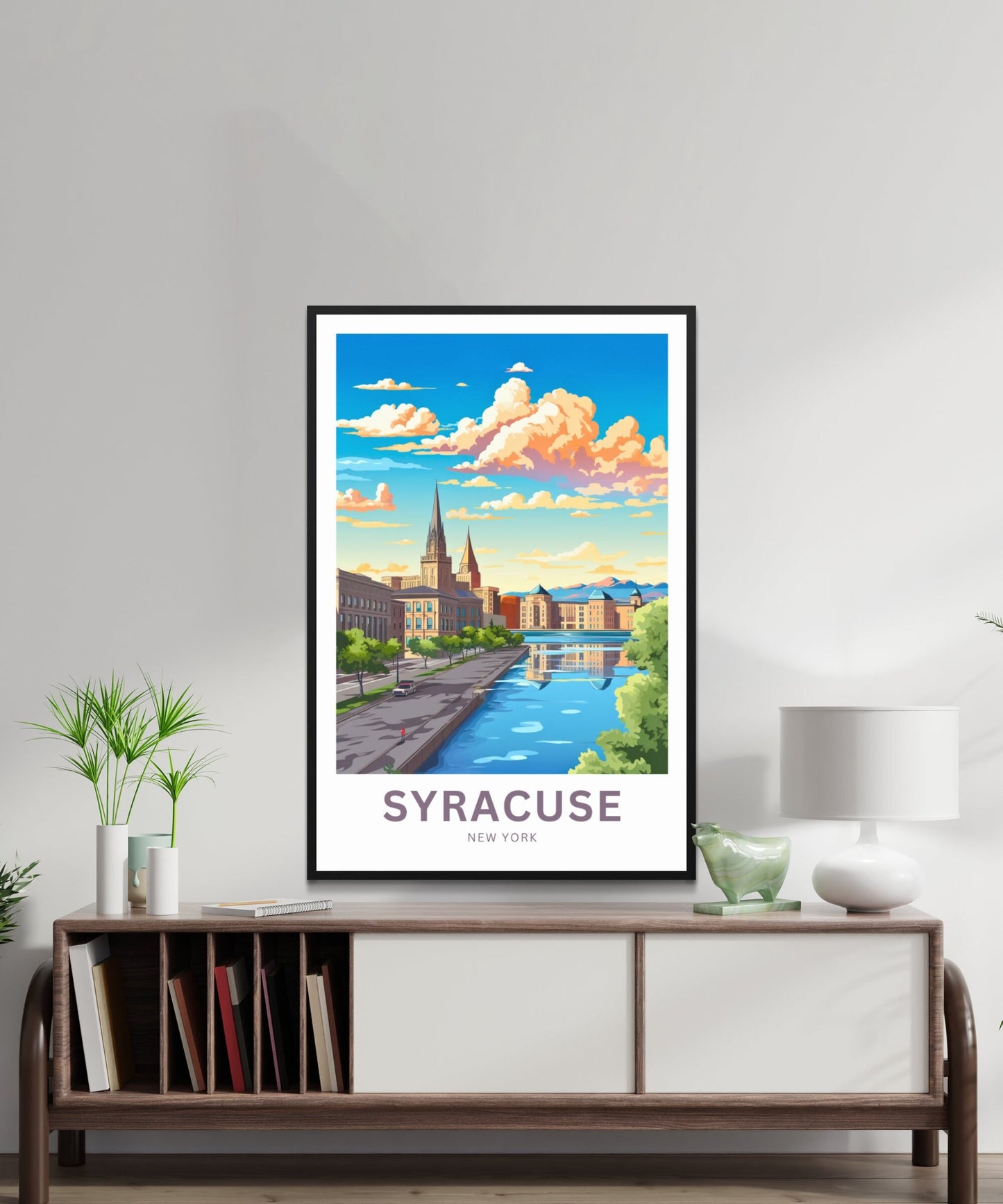 Syracuse Travel Print - Syracuse poster, New York Wall Art, Framed present, Gift New York Present - TravelTreasureCo