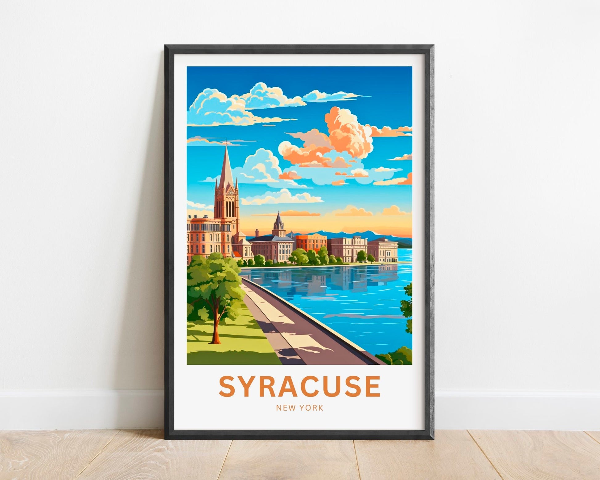 Syracuse Travel Print - Syracuse poster, New York Wall Art, Framed present, Gift New York Present - TravelTreasureCo