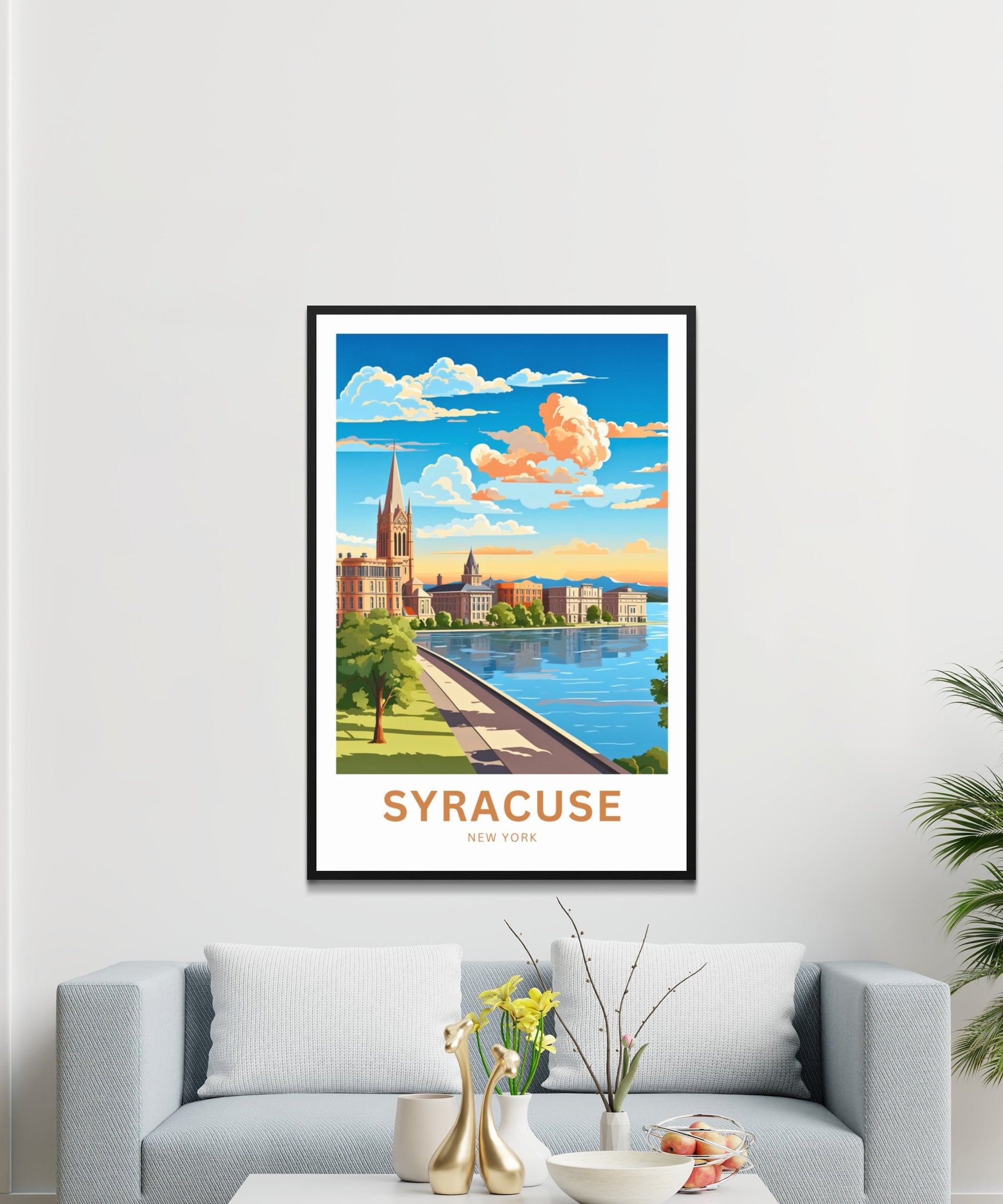 Syracuse Travel Print - Syracuse poster, New York Wall Art, Framed present, Gift New York Present - TravelTreasureCo