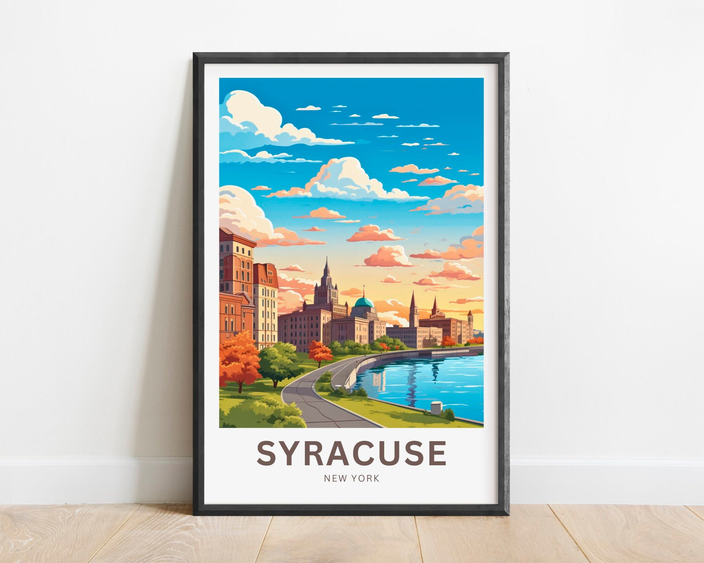 Syracuse Travel Print - Syracuse poster, New York Wall Art, Framed present, Gift New York Present - TravelTreasureCo