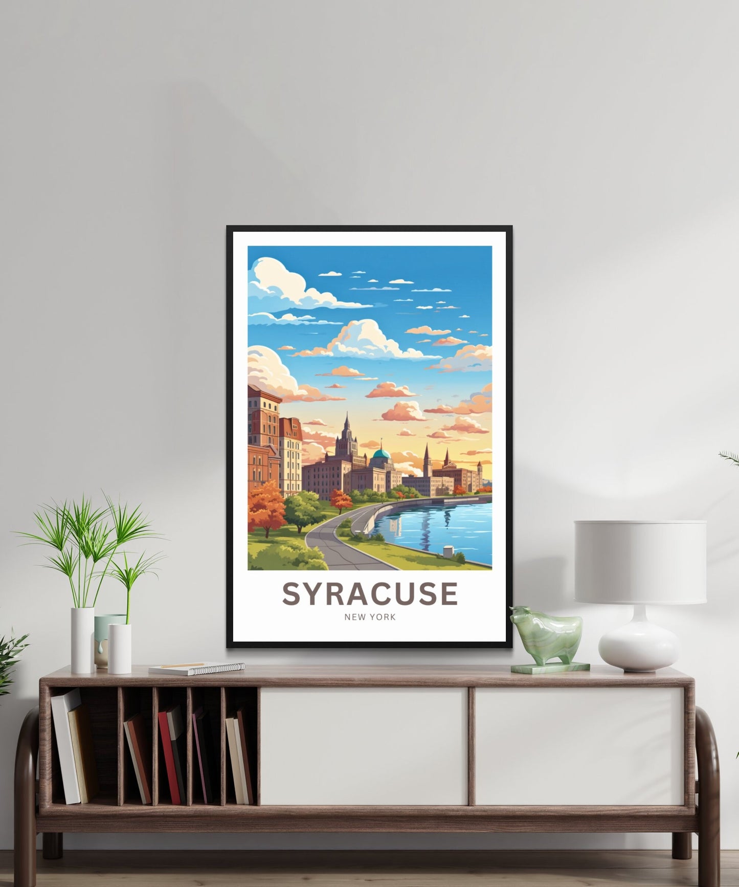 Syracuse Travel Print - Syracuse poster, New York Wall Art, Framed present, Gift New York Present - TravelTreasureCo