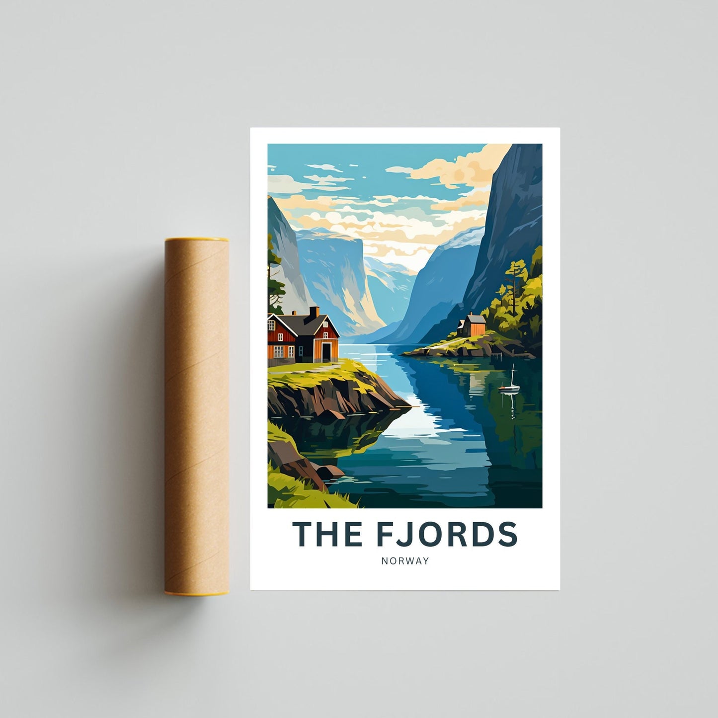 The Fjords Travel Print - The Fjords poster, Norway Wall Art, Framed present, Gift Europe Present - TravelTreasureCo