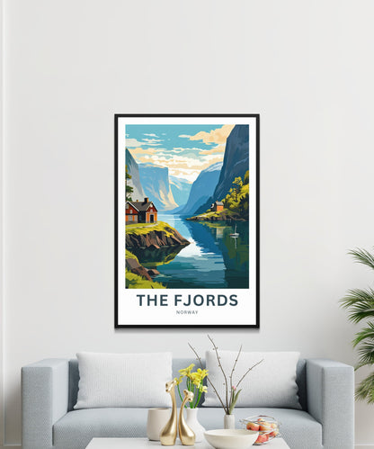 The Fjords Travel Print - The Fjords poster, Norway Wall Art, Framed present, Gift Europe Present - TravelTreasureCo