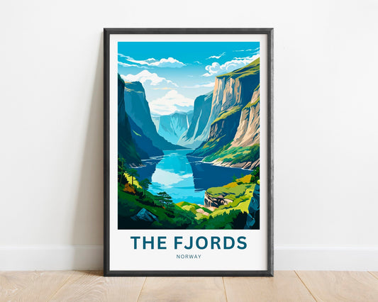 The Fjords Travel Print - The Fjords poster, Norway Wall Art, Framed present, Gift Europe Present - TravelTreasureCo