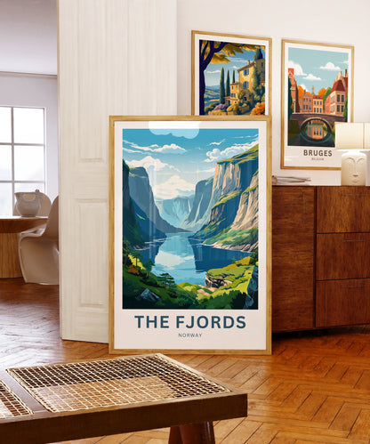 The Fjords Travel Print - The Fjords poster, Norway Wall Art, Framed present, Gift Europe Present - TravelTreasureCo