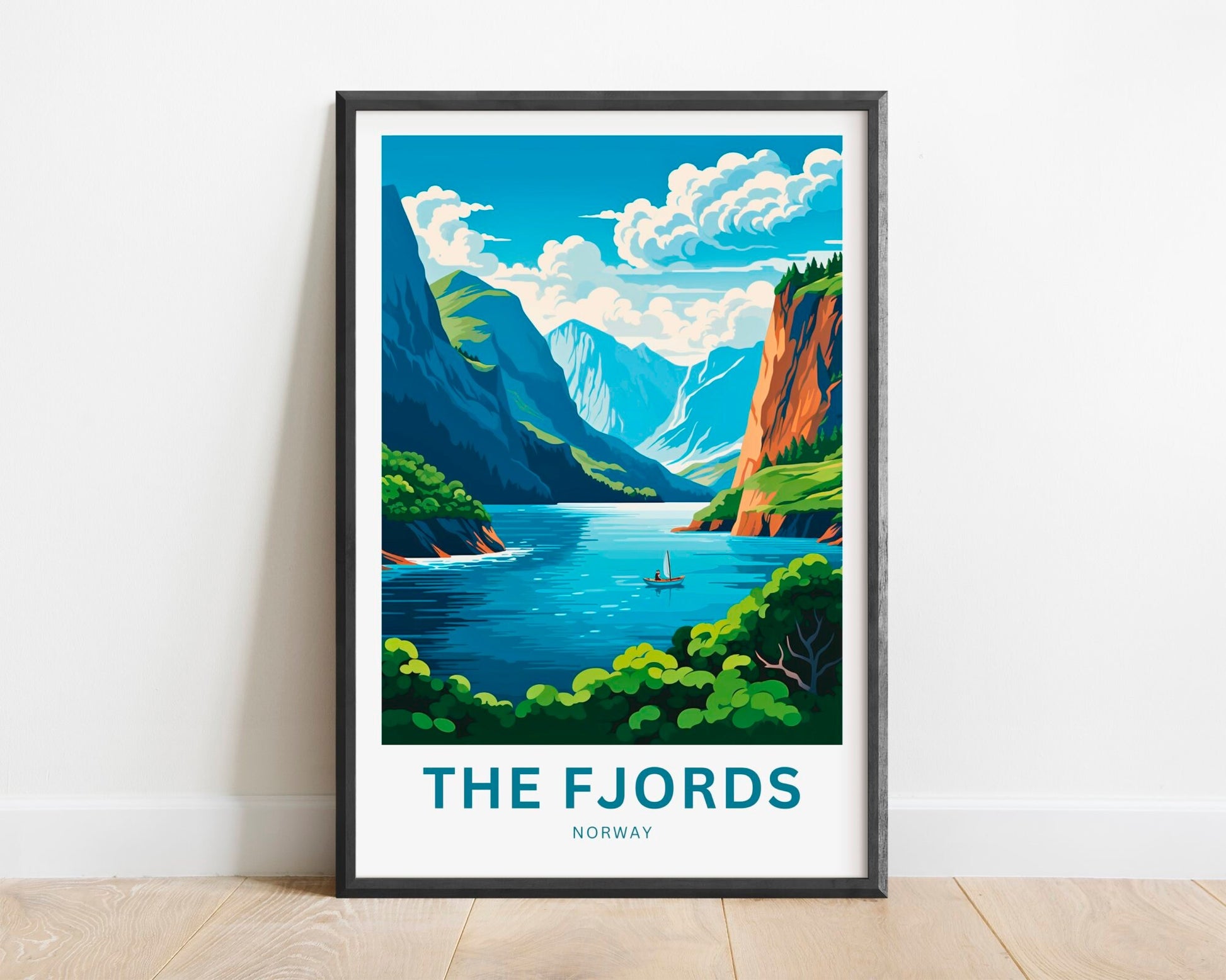 The Fjords Travel Print - The Fjords poster, Norway Wall Art, Framed present, Gift Europe Present - TravelTreasureCo