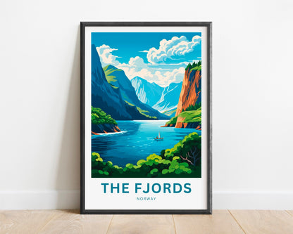 The Fjords Travel Print - The Fjords poster, Norway Wall Art, Framed present, Gift Europe Present - TravelTreasureCo