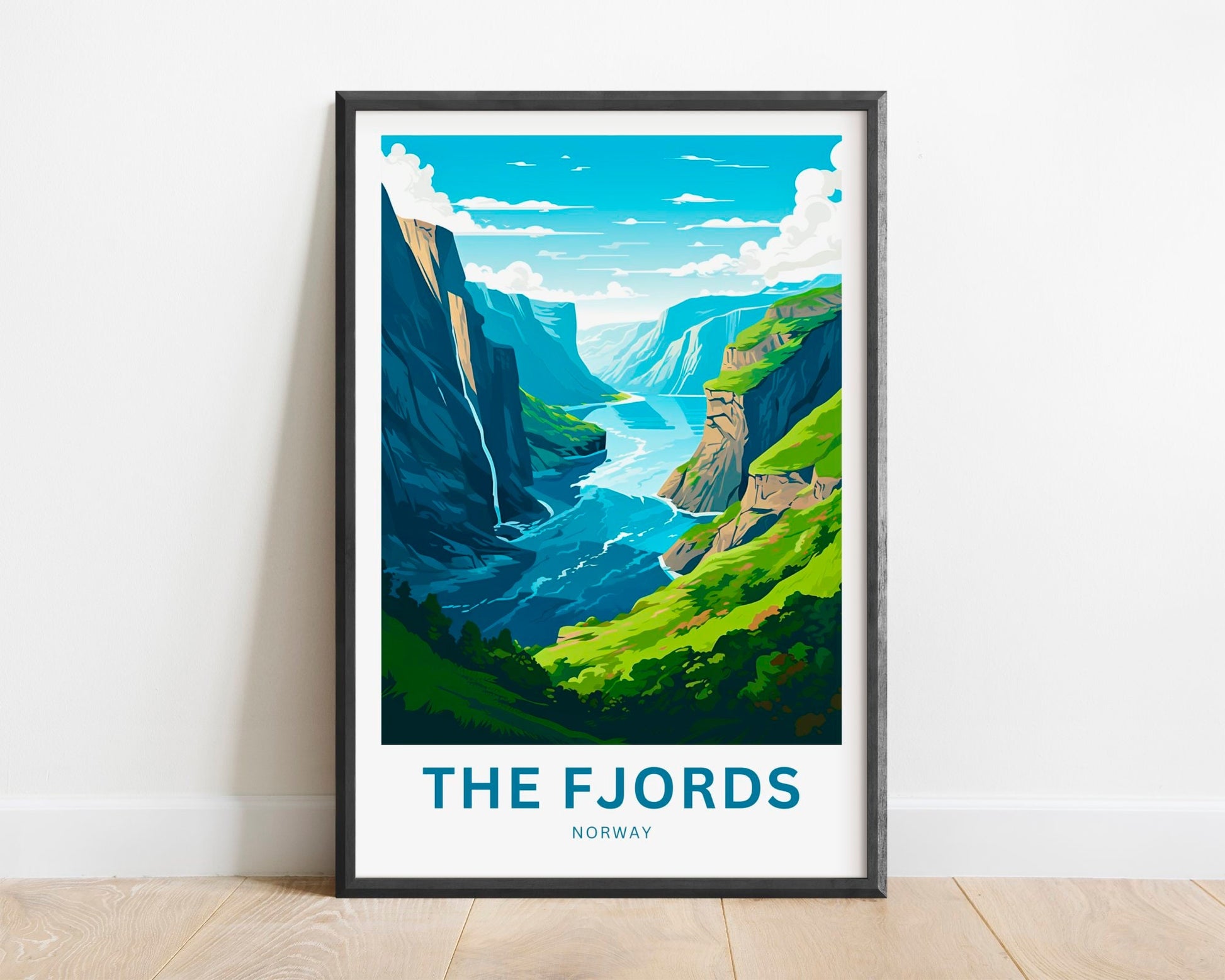 The Fjords Travel Print - The Fjords poster, Norway Wall Art, Framed present, Gift Europe Present - TravelTreasureCo