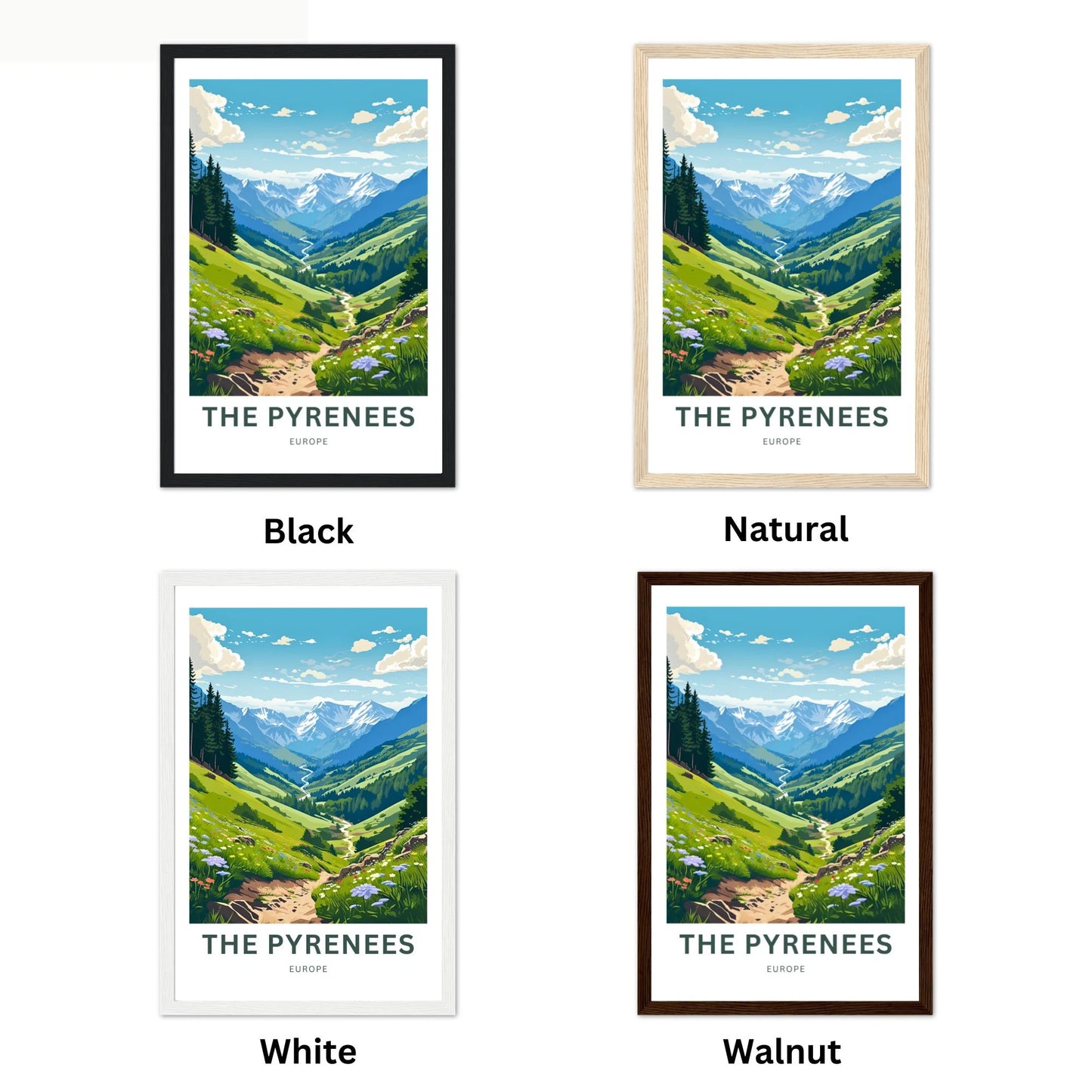 The Pyrenees Travel Poster