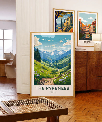 The Pyrenees Travel Poster