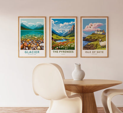 The Pyrenees Travel Print - The Pyrenees poster, Europe Wall Art, Framed present, Gift Europe Present - TravelTreasureCo