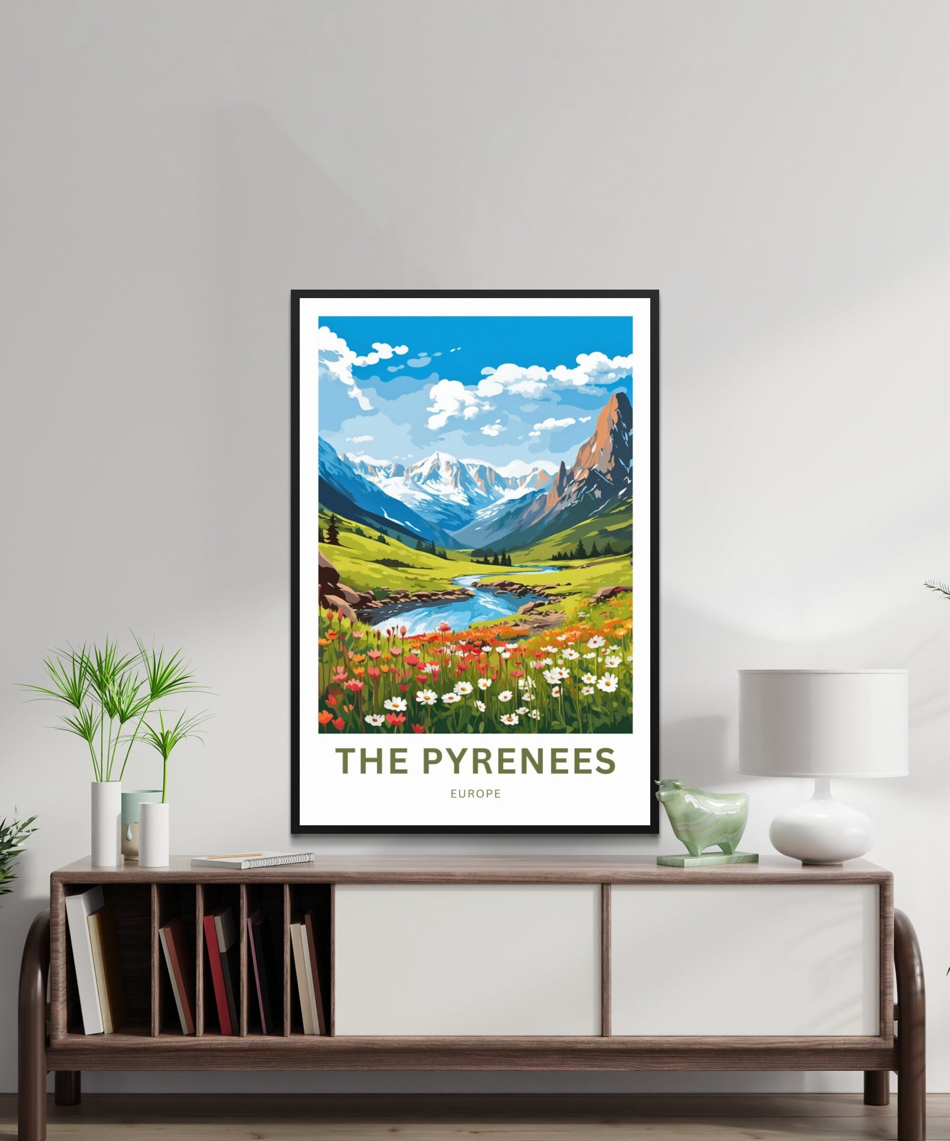 The Pyrenees Travel Print - The Pyrenees poster, Europe Wall Art, Framed present, Gift Europe Present - TravelTreasureCo