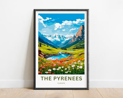 The Pyrenees Travel Print - The Pyrenees poster, Europe Wall Art, Framed present, Gift Europe Present - TravelTreasureCo