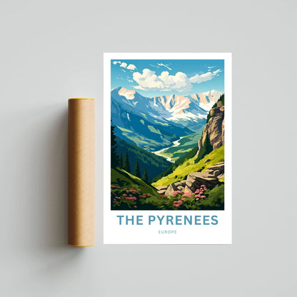 The Pyrenees Travel Poster