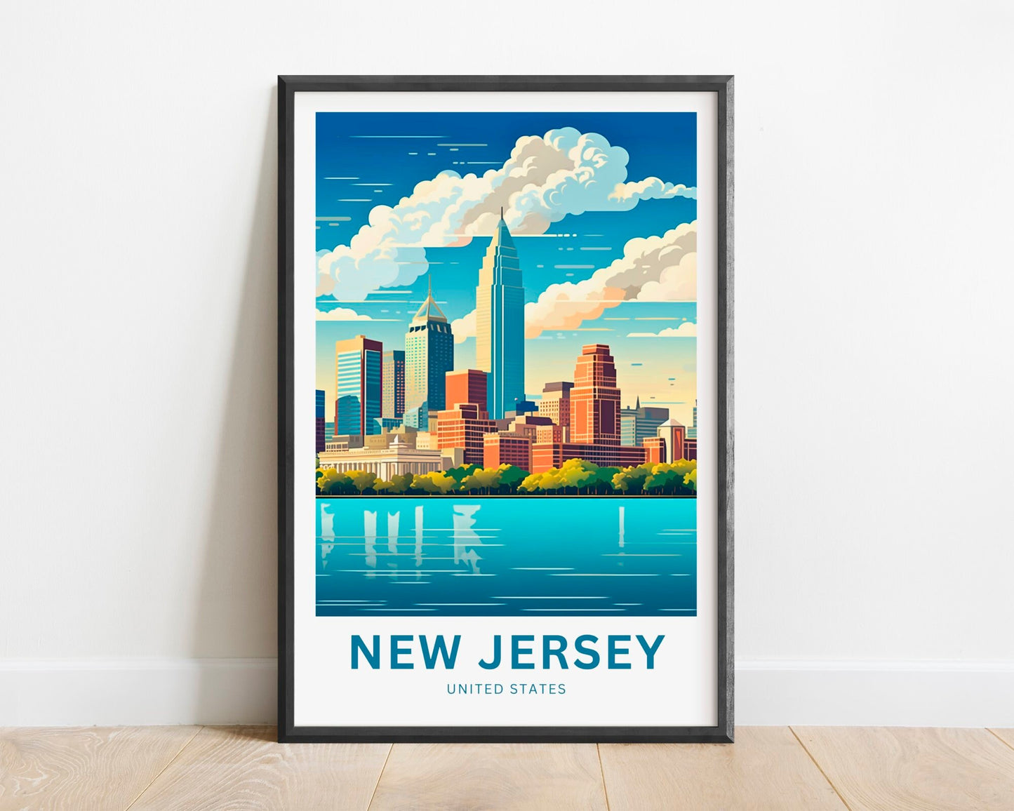 New Jersey Travel Print - New Jersey poster, United States Wall Art, Framed present, Gift United States Present - TravelTreasureCo