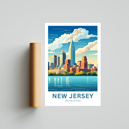 New Jersey Travel Print - New Jersey poster, United States Wall Art, Framed present, Gift United States Present - TravelTreasureCo