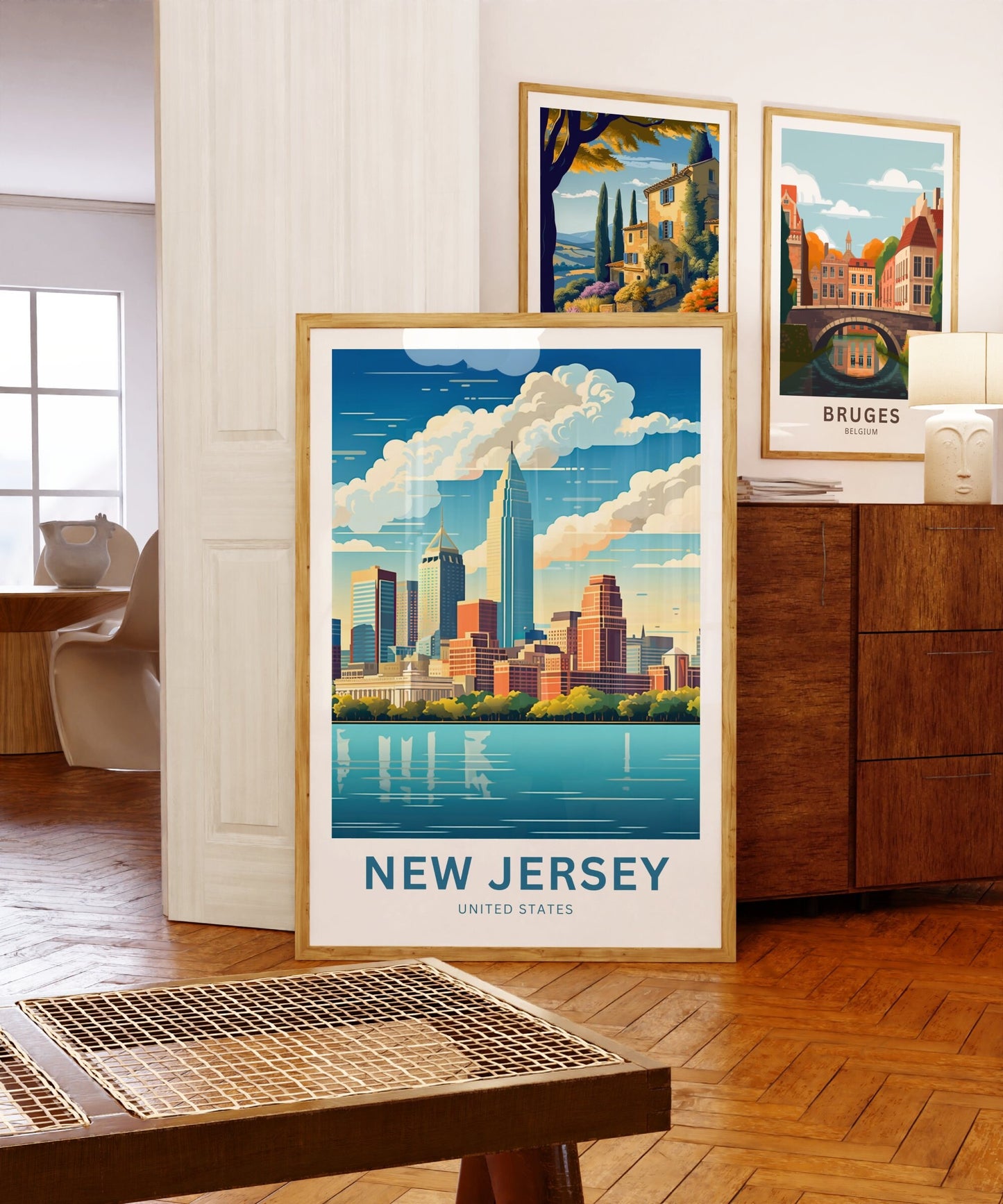 New Jersey Travel Print - New Jersey poster, United States Wall Art, Framed present, Gift United States Present - TravelTreasureCo