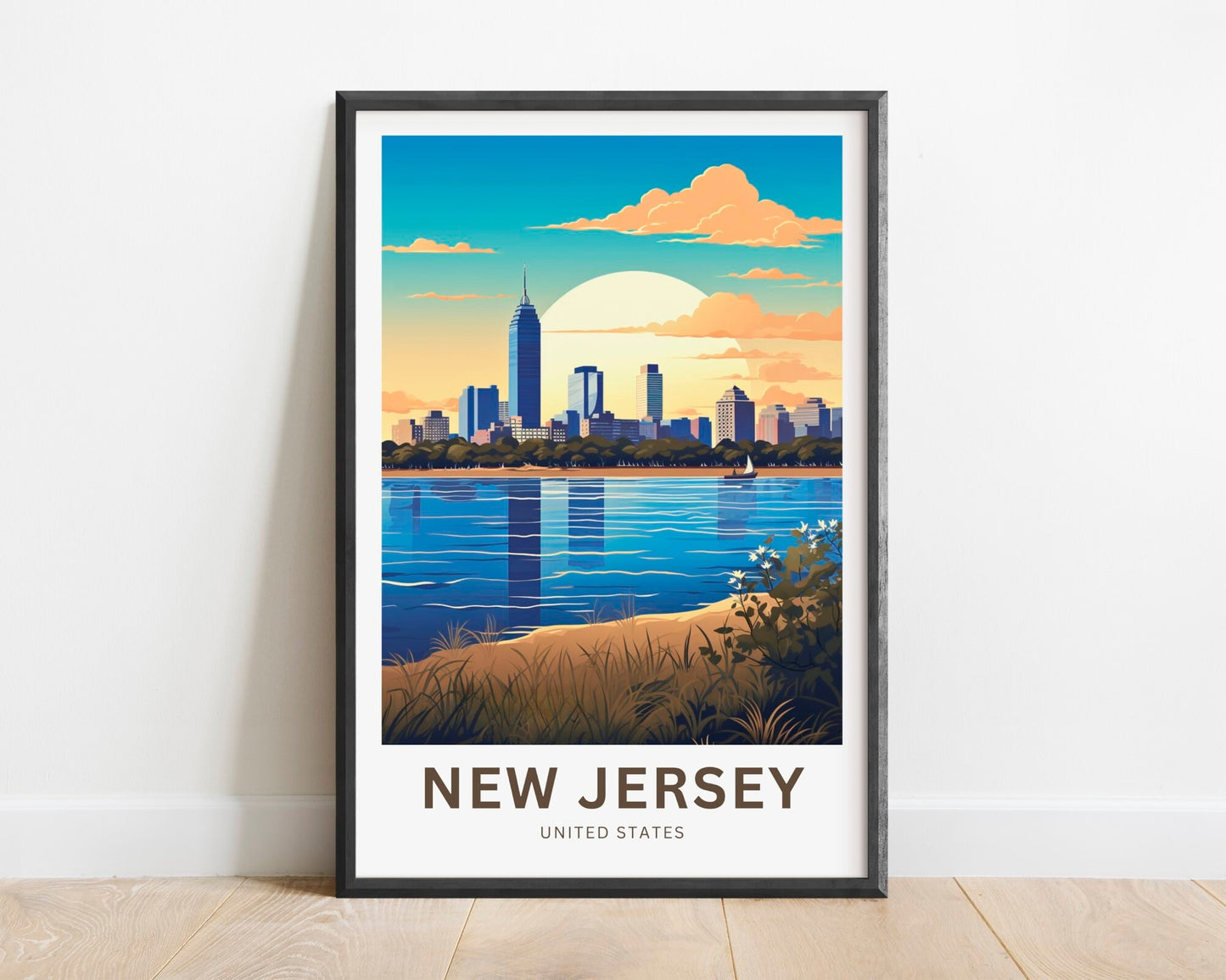 New Jersey Travel Print - New Jersey poster, United States Wall Art, Framed present, Gift United States Present - TravelTreasureCo