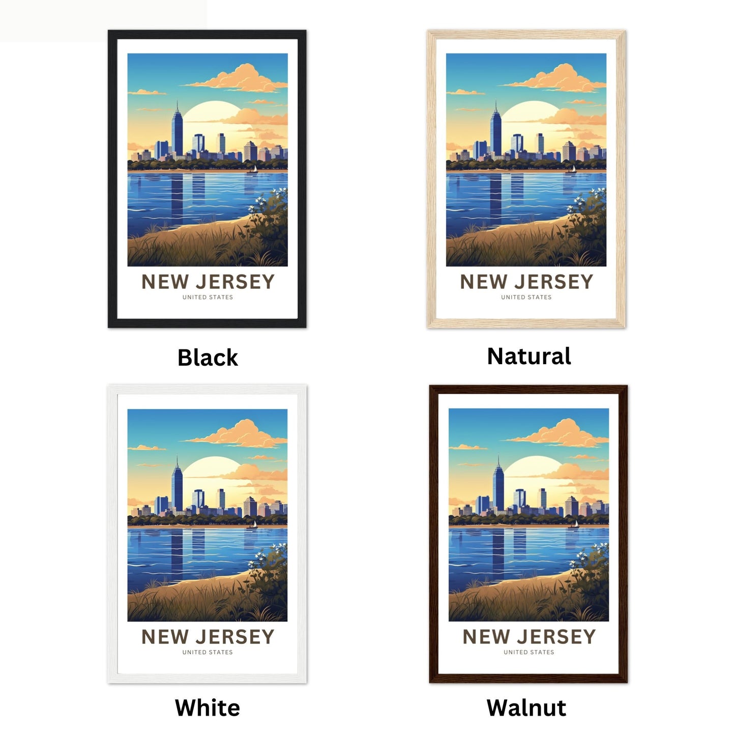 New Jersey Travel Print - New Jersey poster, United States Wall Art, Framed present, Gift United States Present - TravelTreasureCo