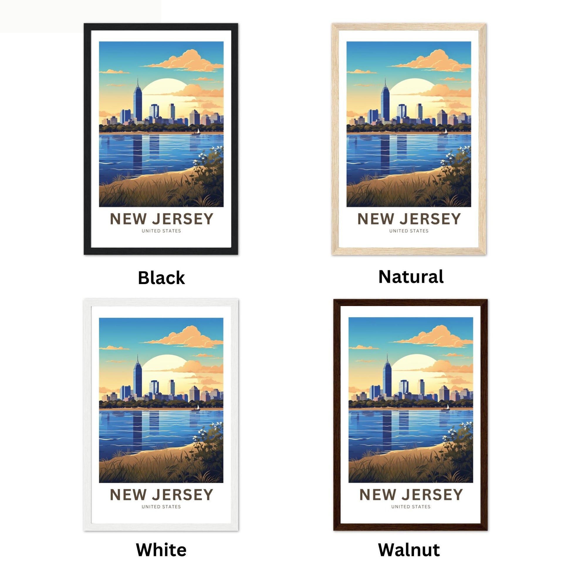 New Jersey Travel Print - New Jersey poster, United States Wall Art, Framed present, Gift United States Present - TravelTreasureCo