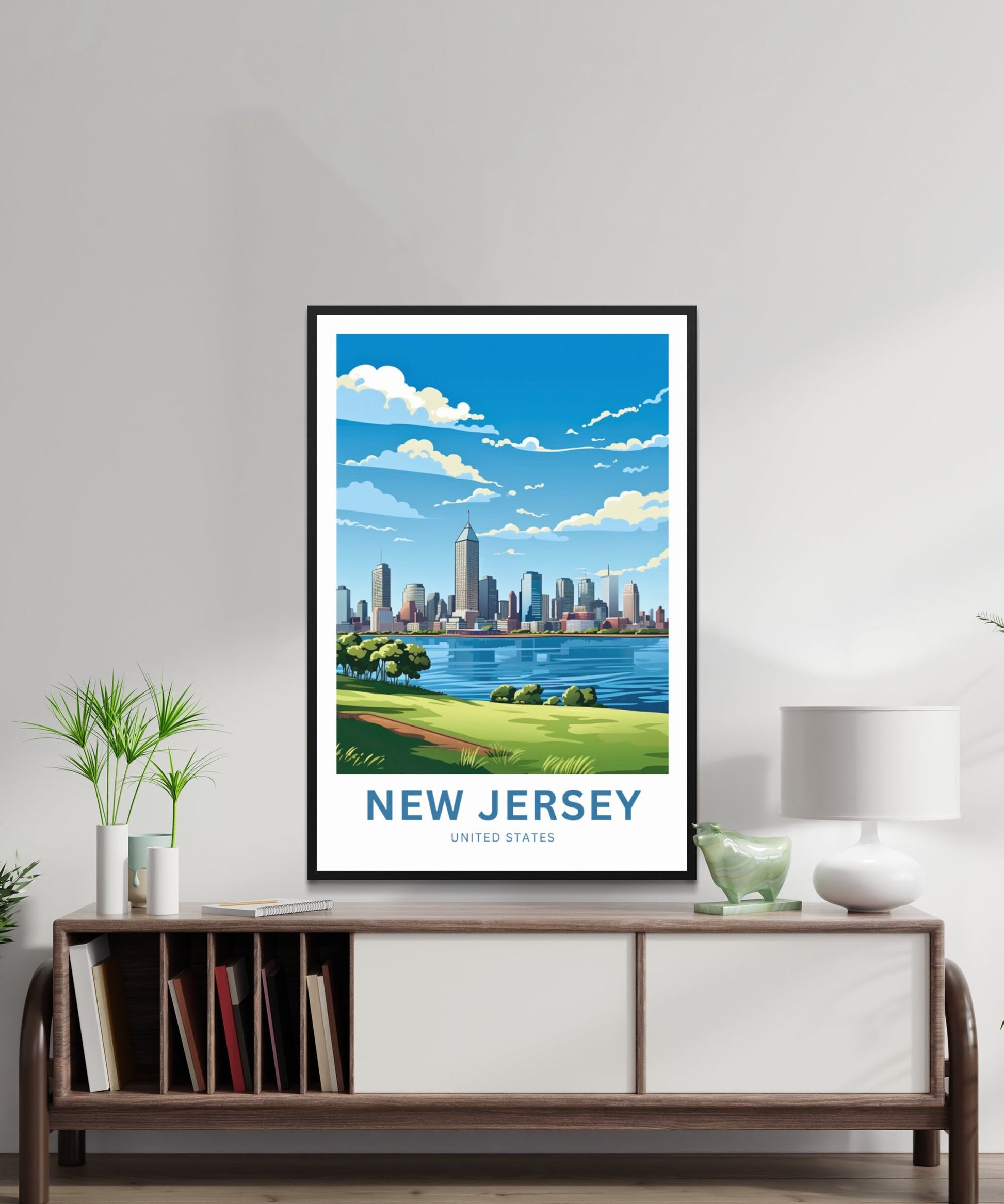 New Jersey Travel Print - New Jersey poster, United States Wall Art, Framed present, Gift United States Present - TravelTreasureCo