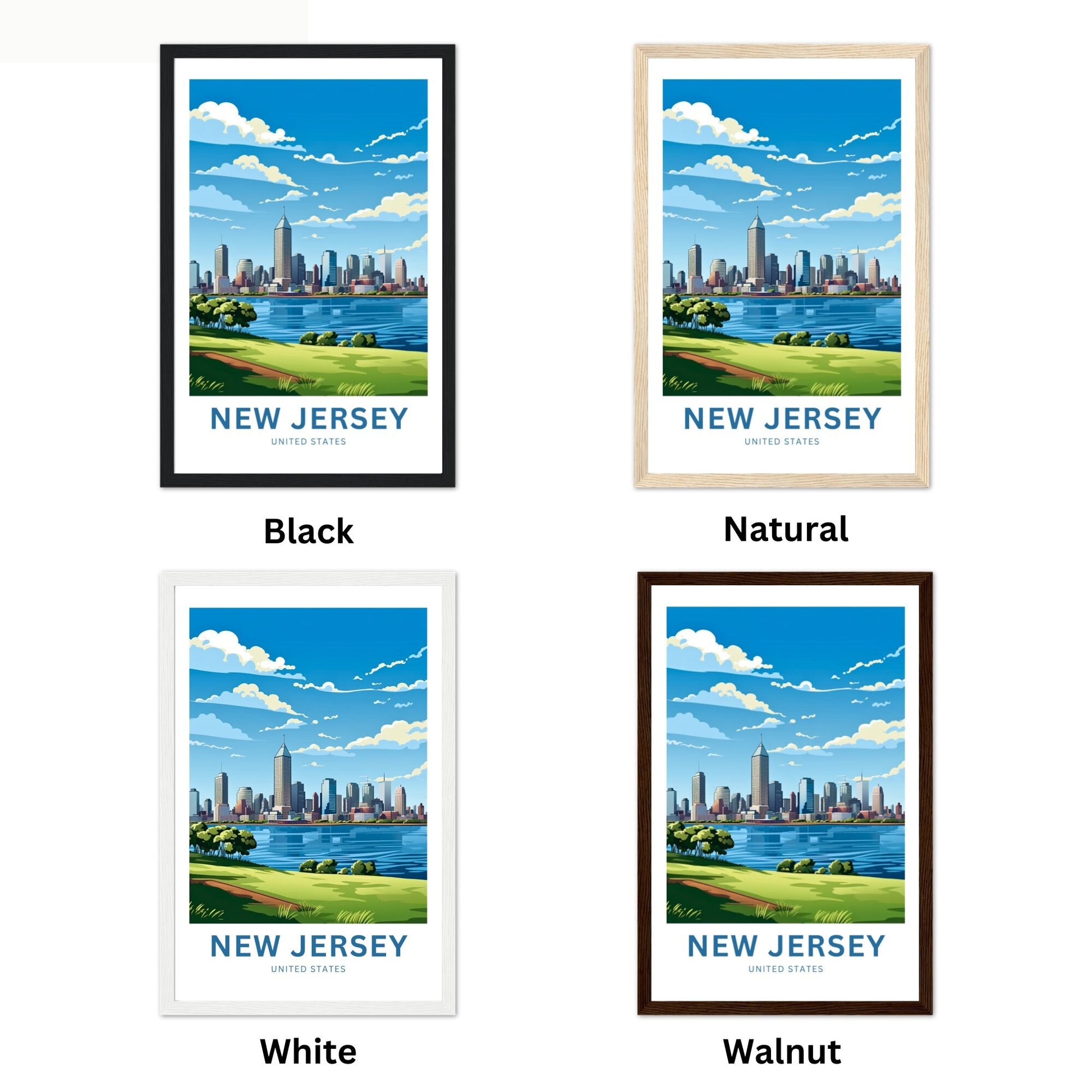 New Jersey Travel Print - New Jersey poster, United States Wall Art, Framed present, Gift United States Present - TravelTreasureCo