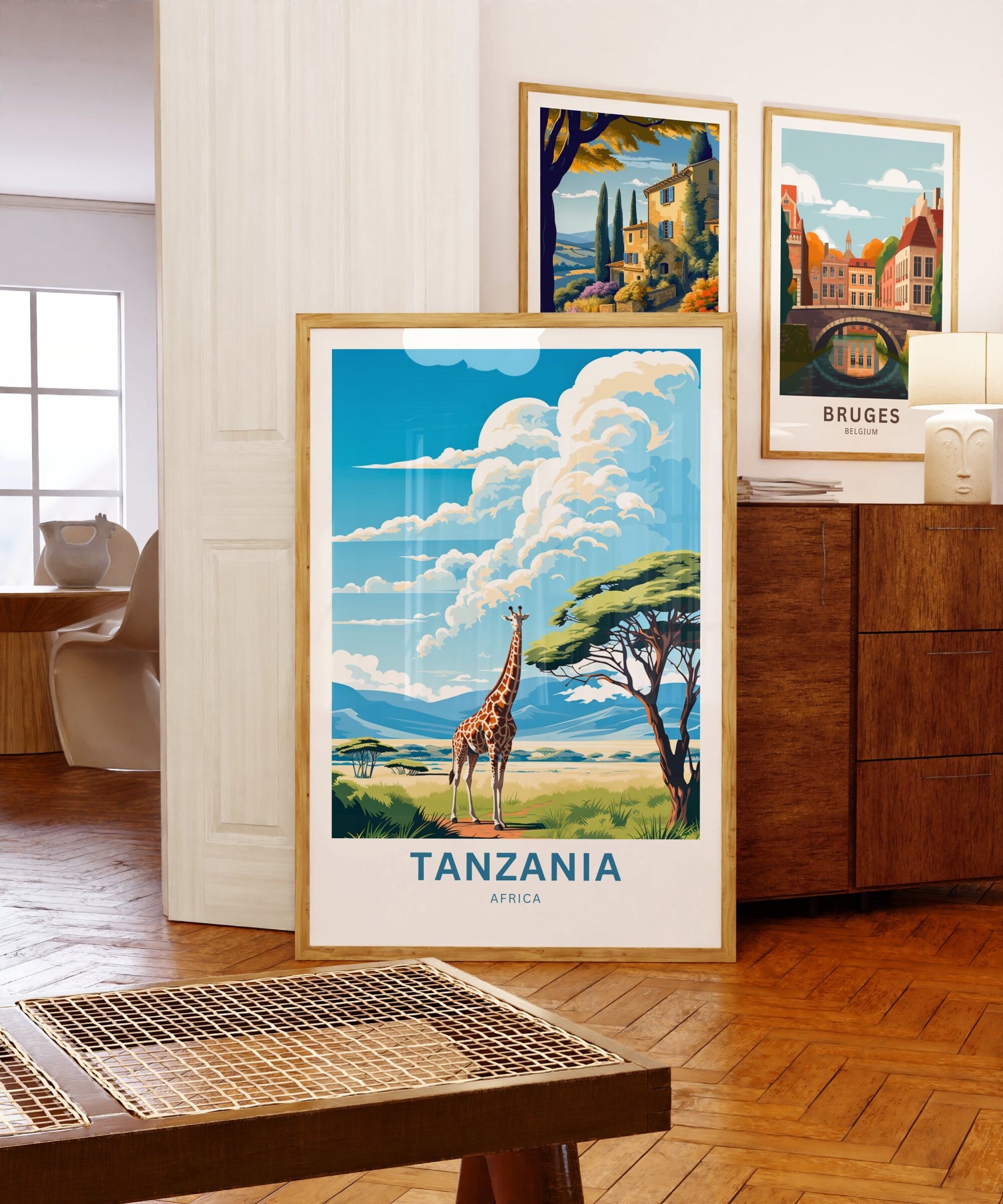 Tanzania Travel Print - Tanzania poster, Ngorongoro Wall Art, Framed present, Gift Africa Present - TravelTreasureCo