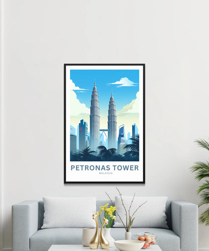 Petronas Tower Travel Poster