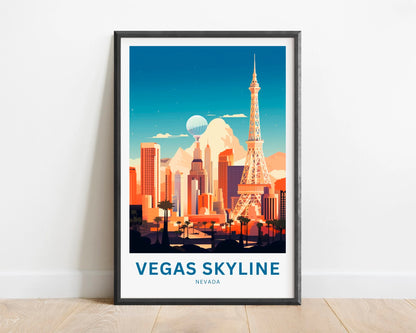 Vegas Skyline Travel Poster