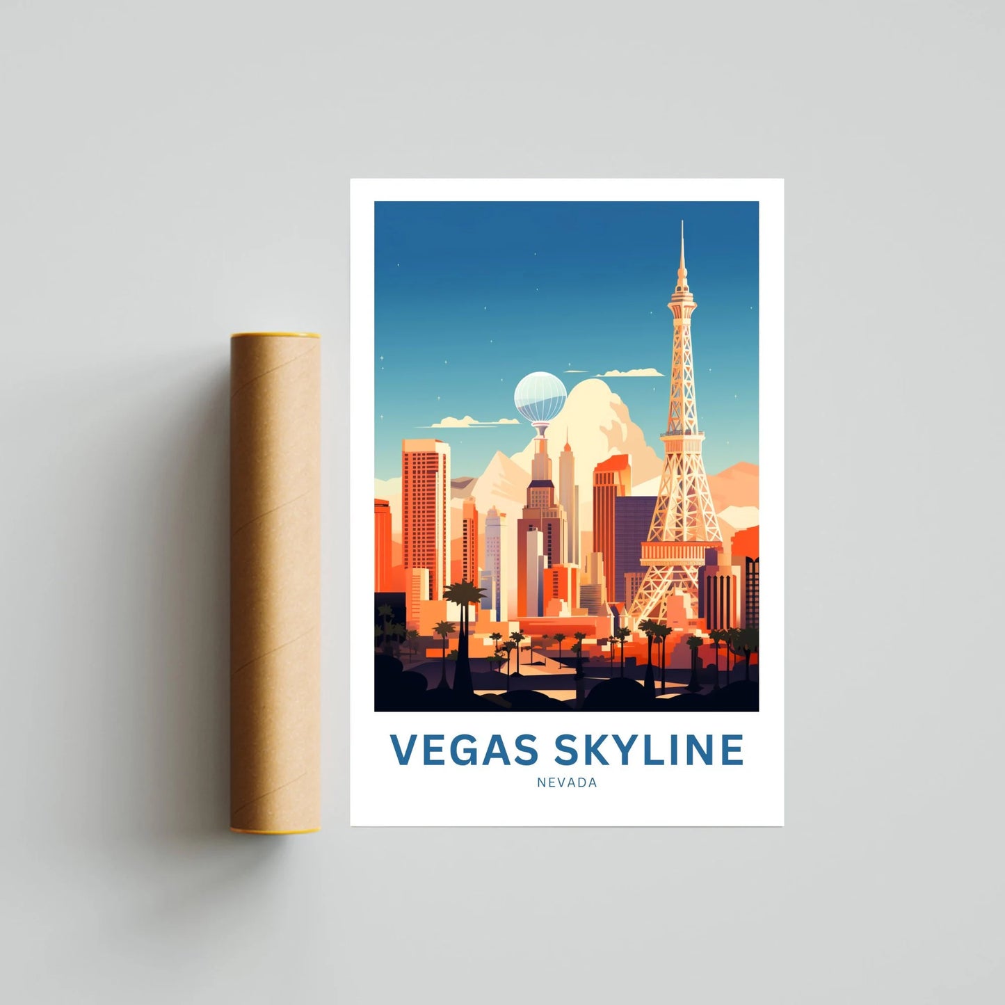 Vegas Skyline Travel Poster