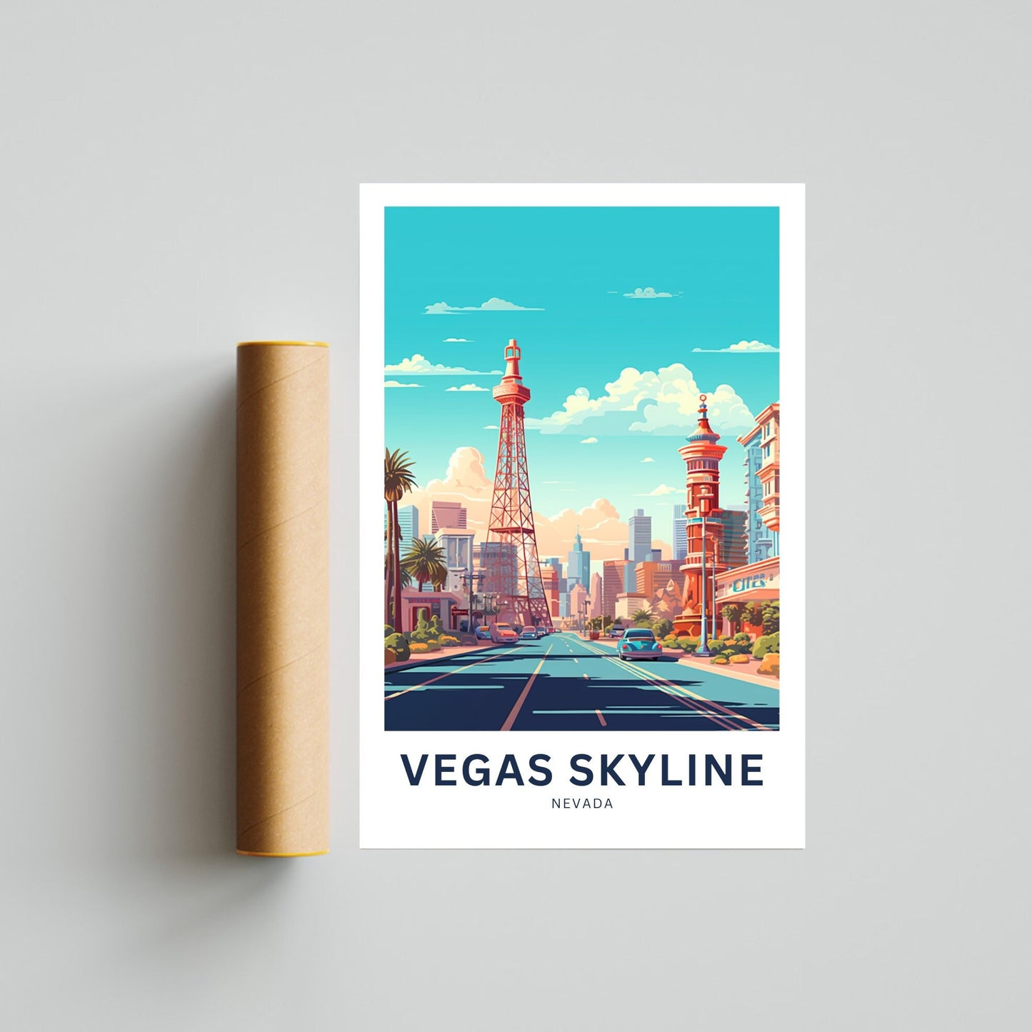 Vegas Skyline Travel Poster