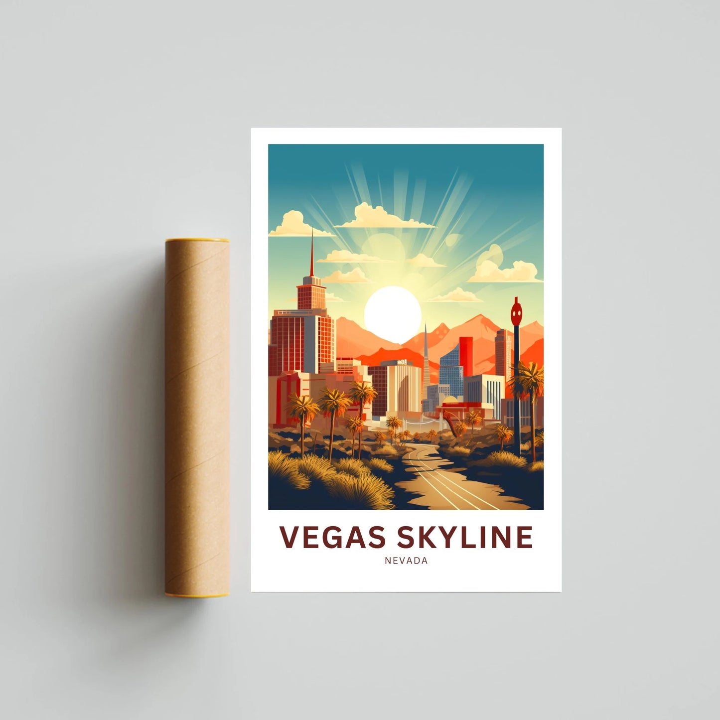 Vegas Skyline Travel Poster