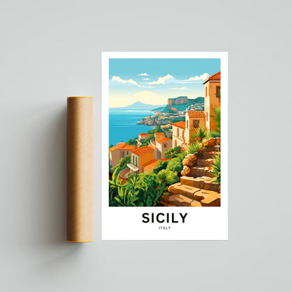 Sicily Travel Poster