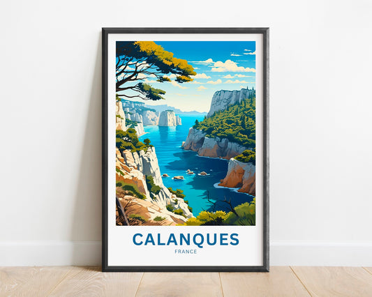 Calanques Travel Print - Calanques poster, France Wall Art, Framed present, Gift France Present - TravelTreasureCo